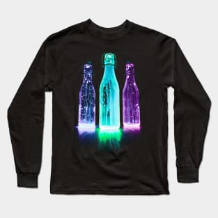 Neon Alcohol Bottle Art Long Sleeve T-Shirt